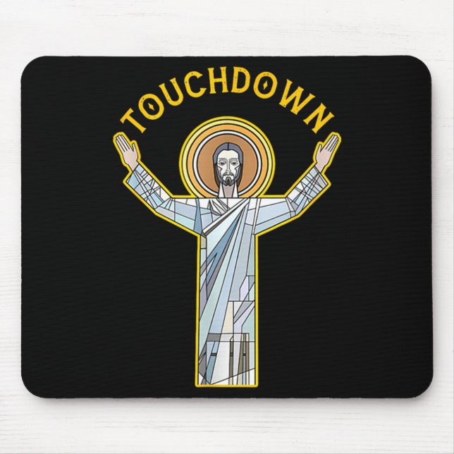 Jesus Touchdown Spaß Christlicher Glaube Sprüche M Mousepad (Vorne)