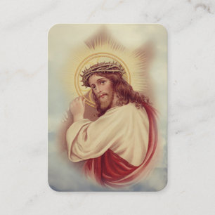 Jesus trägt das Kreuz Gebetskarte Religiös Heilige Visitenkarte
