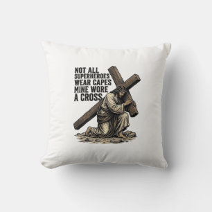 Jesus trägt das Kreuz Vintage Christlich Kissen