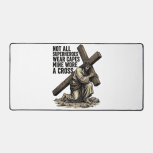Jesus trägt das Kreuz Vintage Christlich Schreibtischunterlage