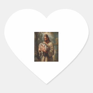 Jesus trägt Moo-Deng Jesus Lieben Moo Deng Baby Py Herz-Aufkleber