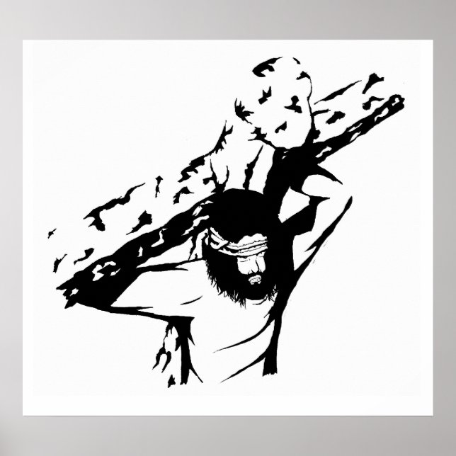 Jesus trägt sein Kreuz Poster (Vorne)