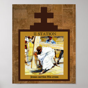 Jesus trägt seine Kreuzstation II Poster