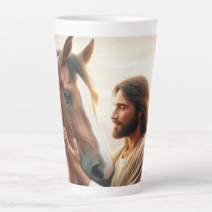 Jesus tröstet ein Pferd im Himmel Milchtasse