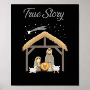 Jesus True Story Weihnachtsfeiertag Weihnachten Ge Poster