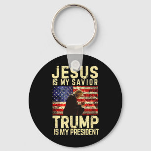 Jesus Trump T-Shirt - Jesus ist mein Herr Retter T Schlüsselanhänger