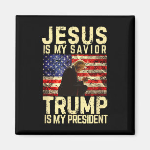 Jesus Trump T-Shirt - Jesus ist mein Herr und Erlö Magnet