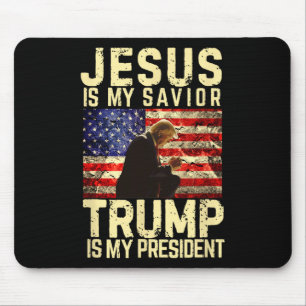 Jesus Trump T-Shirt - Jesus ist mein Lord Retter T Mousepad