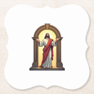 Jesus Tür Licht Vintage Gravur Shirt Untersetzer