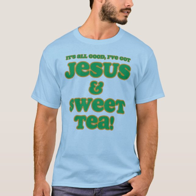 Jesus u. süßes Tee-Shirtgrün T-Shirt (Vorderseite)
