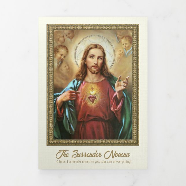 Jesus Übergabe Novena katholisches Gebet Dreifach Gefaltete Karte (Cover)