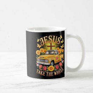 Jesus Übernimmt Das Steuer Vintage Sonnenblume Gla Kaffeetasse