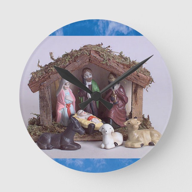 Jesus-Uhr Runde Wanduhr (Vorderseite)