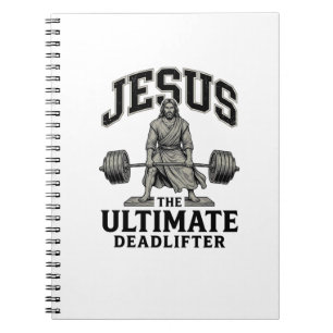 Jesus ultimales Deadlifter Vintage Gym Shirt Desig Notizblock