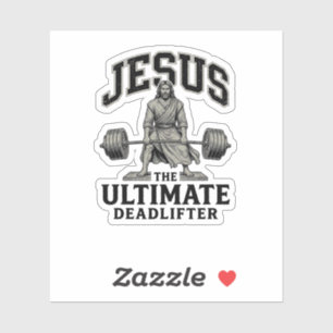 Jesus Ultimate Deadlifter Vintage Gym-Shirt-Design Aufkleber