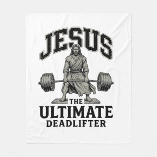 Jesus Ultimate Deadlifter Vintage Gym-Shirt-Design Fleecedecke