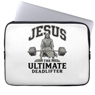 Jesus Ultimate Deadlifter Vintage Gym-Shirt-Design Laptopschutzhülle