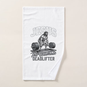 Jesus Ultimate Deadlifter Vintage Vector T-Shirt D Handtuch