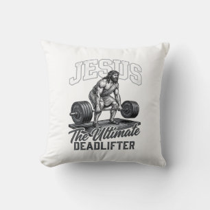Jesus Ultimate Deadlifter Vintage Vector T-Shirt D Kissen