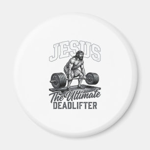 Jesus Ultimate Deadlifter Vintage Vector T-Shirt D Magnet