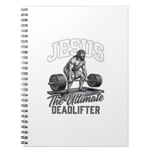 Jesus Ultimate Deadlifter Vintage Vector T-Shirt D Notizblock