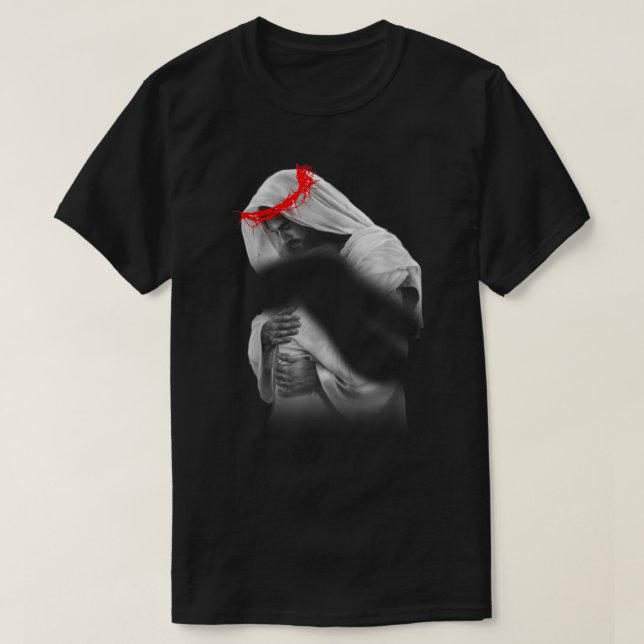 Jesus umarmt mich Jesus, der mich als Gott umarmt  T-Shirt (Design vorne)