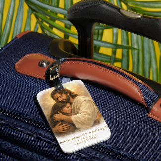 Jesus umarmt seine Tochter – ewige Liebe Post-it-N Gepäckanhänger