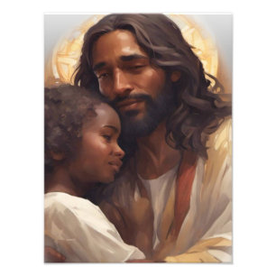 Jesus und Baby Engel Fotodruck