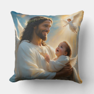 Jesus und Baby Engel Kissen