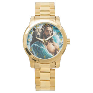 Jesus und Bär Armbanduhr