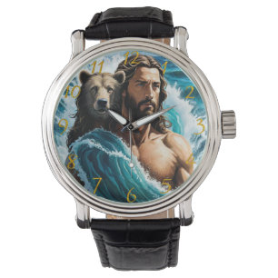 Jesus und Bär Armbanduhr