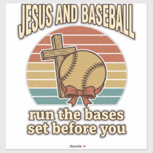 Jesus und Baseball Vintage-Christen-Shirt Aufkleber