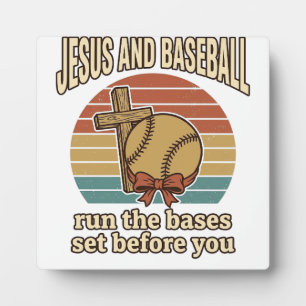 Jesus und Baseball Vintage-Christen-Shirt Fotoplatte
