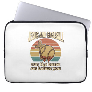 Jesus und Baseball Vintage-Christen-Shirt Laptopschutzhülle