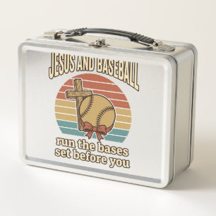 Jesus und Baseball Vintage-Christen-Shirt Metall Brotdose