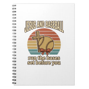 Jesus und Baseball Vintage-Christen-Shirt Notizblock