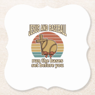 Jesus und Baseball Vintage-Christen-Shirt Untersetzer