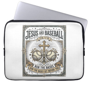 Jesus und Baseball Vintage Christlich Laptopschutzhülle