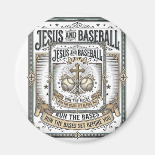 Jesus und Baseball Vintage Christlich Magnet