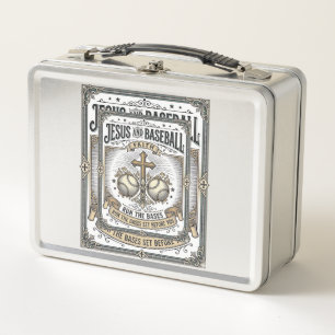 Jesus und Baseball Vintage Christlich  Metall Brotdose