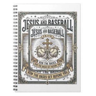 Jesus und Baseball Vintage Christlich Notizblock
