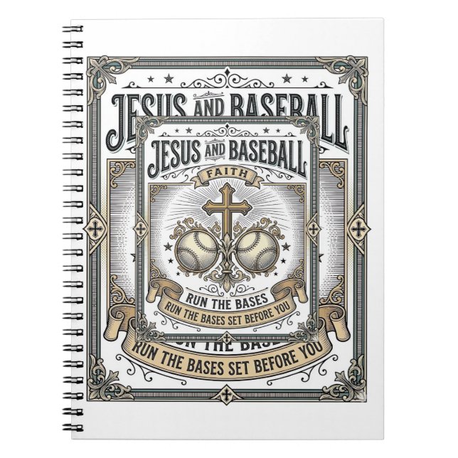 Jesus und Baseball Vintage Christlich  Notizblock (Vorderseite)