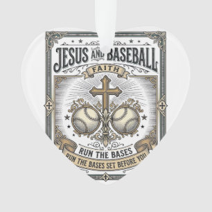 Jesus und Baseball Vintage Christlich Ornament