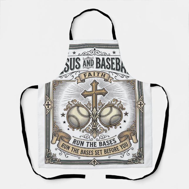 Jesus und Baseball Vintage Christlich  Schürze (Vorderseite)