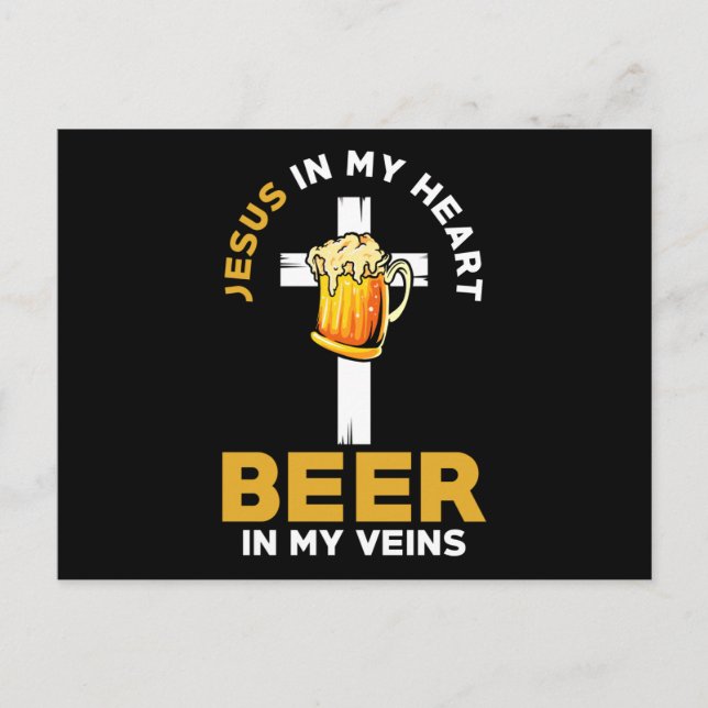 Jesus und Bier Christliches Sprichwort Postkarte (Vorderseite)