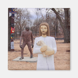 Jesus und Bigfoot Magnet