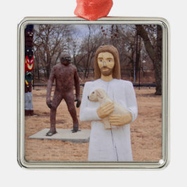 Jesus und Bigfoot Ornament Aus Metall