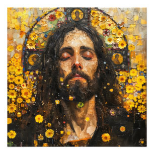Jesus und Blume Abstrakt Fotodruck