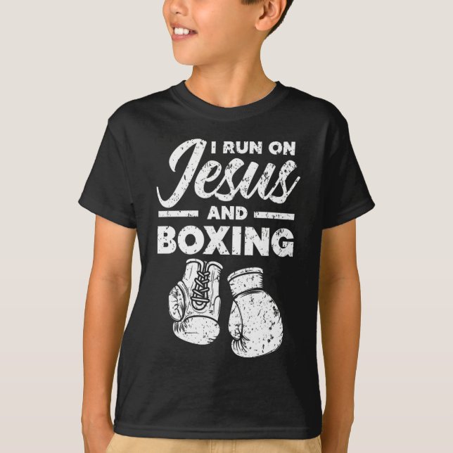 Jesus und Boxen Christliche Berufliche Boxer Sphär T-Shirt (Vorderseite)