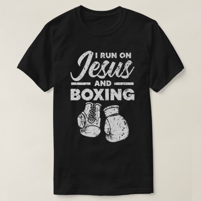Jesus und Boxen Christliche Berufliche Boxer Sphär T-Shirt (Design vorne)